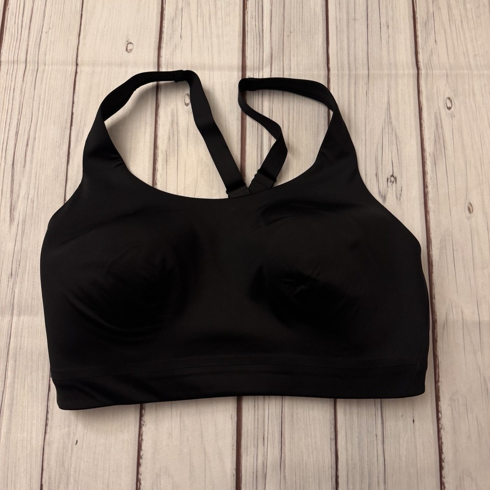 Athleta Black Cutout Back Adjustable‎ Contour Cup Sports Bra Size 36DD